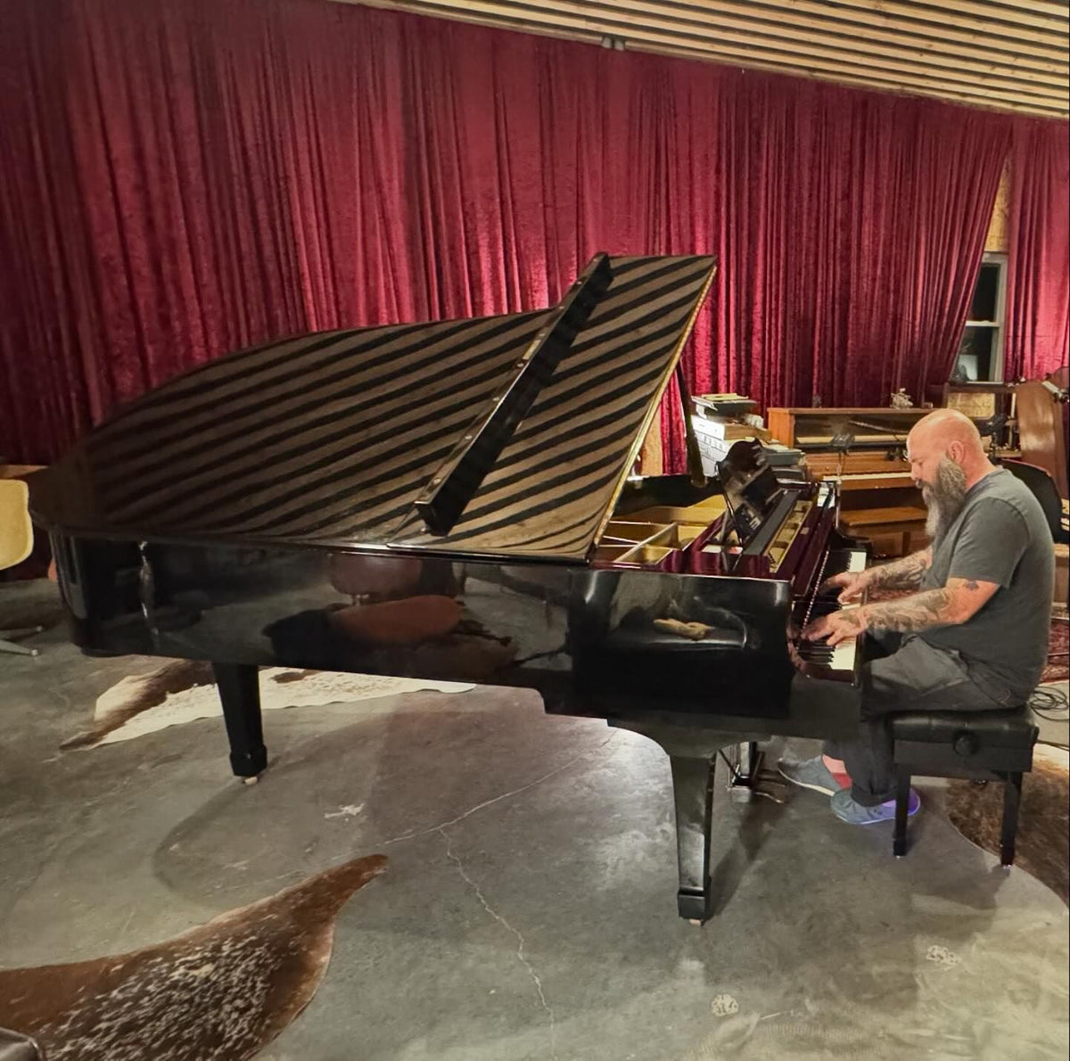 Piano service at a grand piano